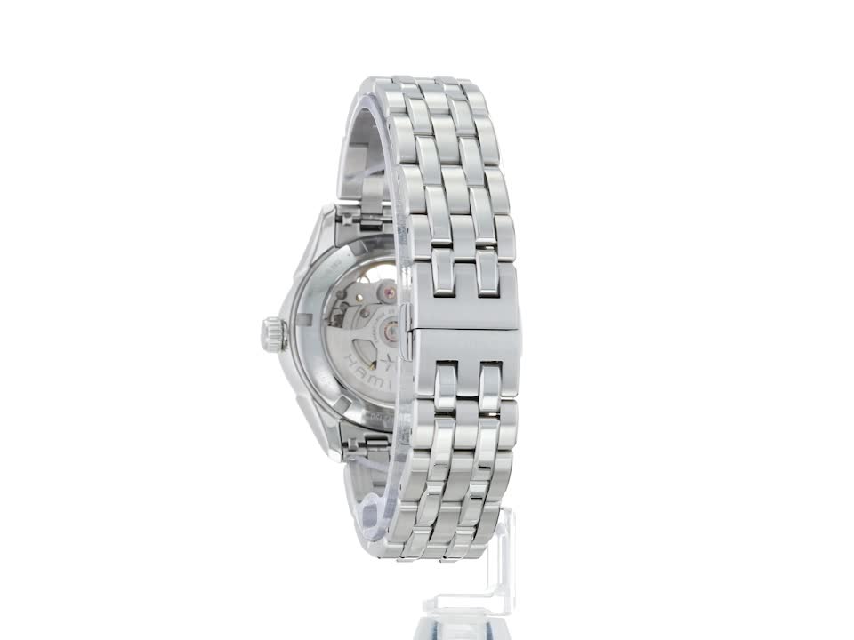 Hamilton Watch Jazzmaster Open Heart Lady Swiss Automatic Watch 36mm Case, Blue Dial, Silver Stainless Steel Bracelet (Model: H32215141)