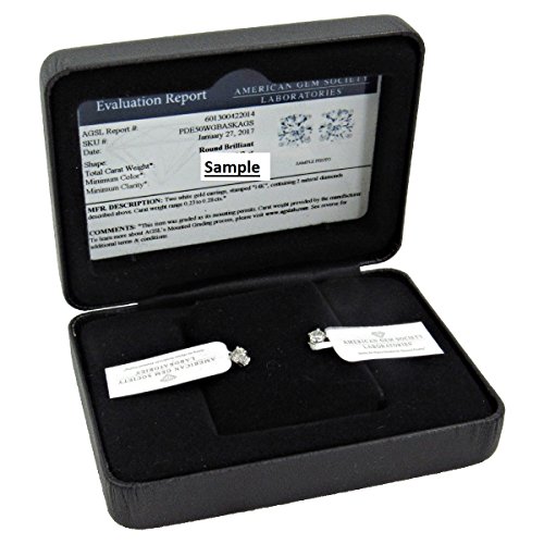 AGS Certified 1ct TW Round REAL Diamond Solitaire Stud Earrings in REAL 14K Yellow Gold or 14K White Gold with Screw Backs