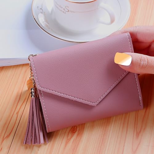 ICEMOB Mini Card Wallet and Coin Purse for Women -Stylish Lightweight Design in Rose Red Purse