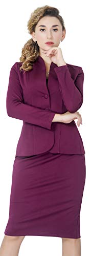 Marycrafts Women s Formal Office Business Work Jacket Skirt Suit Set