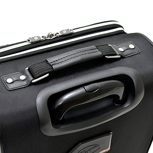 Olympia Luggage Hamburg 3-Piece Luggage Set,Black,One Size