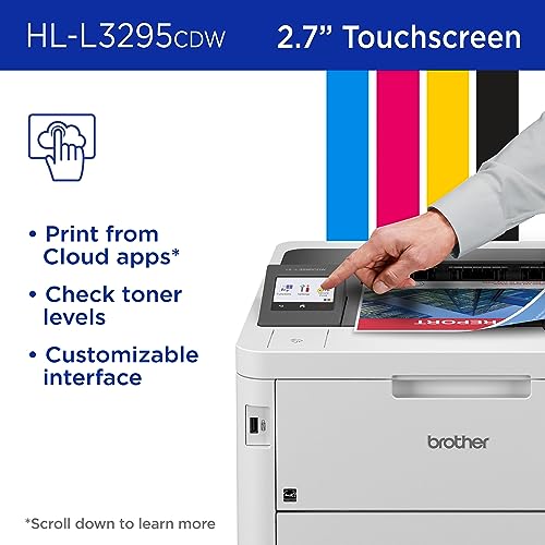 Brother HL-L3295CDW Wireless Compact Digital Color Printer with Laser Quality Output, Duplex, NFC, Mobile & Ethernet | Includes 4 Month Refresh Subscription Trial ¹, Amazon Dash Replenishment Ready