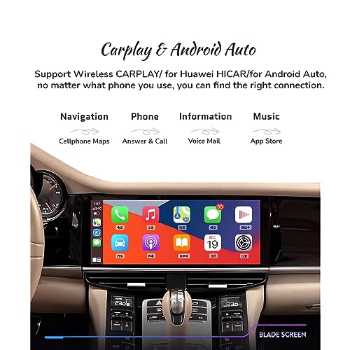 Car Stereo for Porsche Panamera 970 LHD, 12.3in HD Touch Screen Radio Reciever Car Multimedia Player Wireless Carplay GPS Navigation Replacement for Panamera (6+128G)