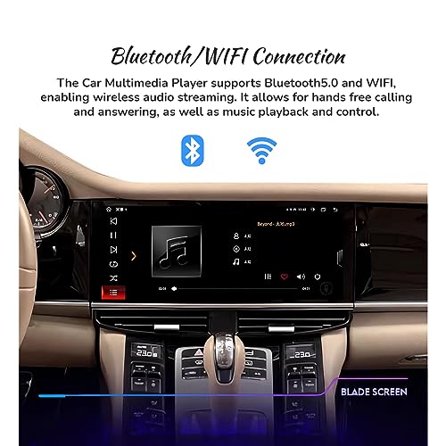 Car Stereo for Porsche Panamera 970 LHD, 12.3in HD Touch Screen Radio Reciever Car Multimedia Player Wireless Carplay GPS Navigation Replacement for Panamera (6+128G)