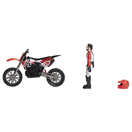MXS Motocross Bike Toys Moto Extreme Sports, Bike & Rider with SFX Sounds by Jakks Pacific Action Figure Playsets - #67 Red & White Rider, for Kids Ages 5+