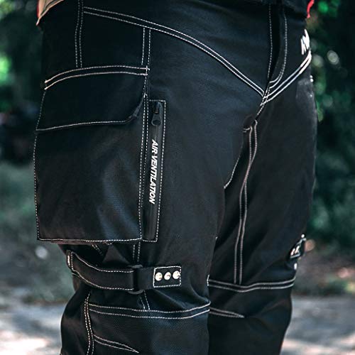 Motorcycle Pants for Men Dualsport Motocross Motorbike Pant Riding Overpants Enduro Adventure Touring Waterproof CE Armored All-Weather (Waist32  -34   Inseam32  ) Black