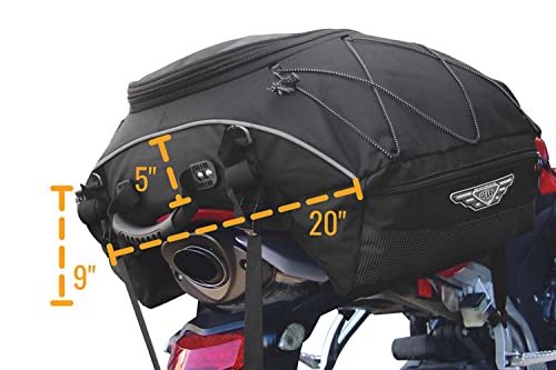 GEARS Navigator Motorcycle Tail Bag | Water Resistant, Anti-Scratch Base, and Durable Luggage for Motorcycle, Sport Bike, and Adventure-Touring Bike