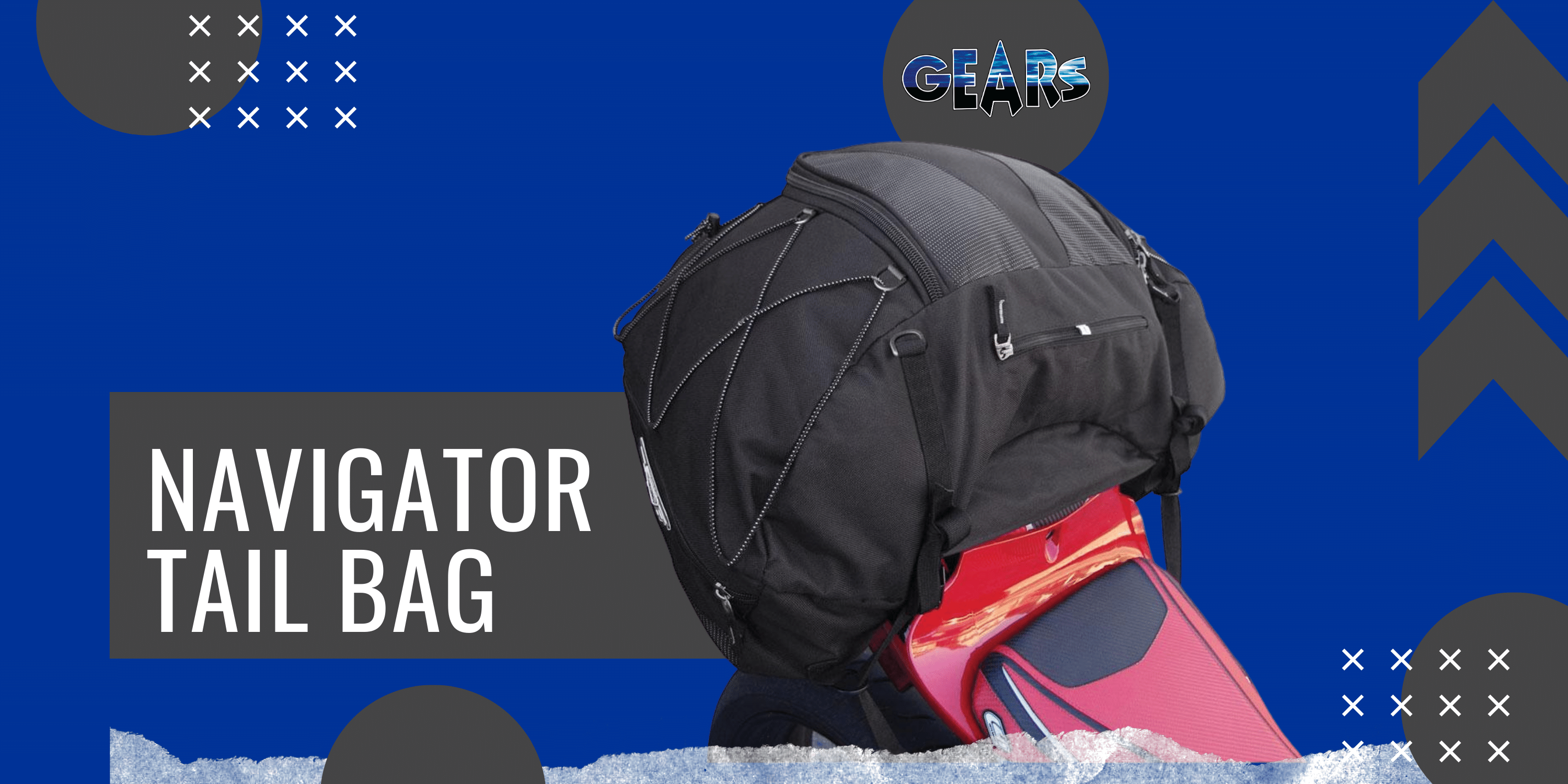 GEARS Navigator Motorcycle Tail Bag | Water Resistant, Anti-Scratch Base, and Durable Luggage for Motorcycle, Sport Bike, and Adventure-Touring Bike