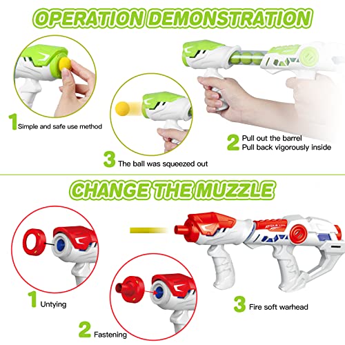 KPPIT Moveable Dinosaur Shooting Game Toy, Shooting Target for Kids with 2 Air Toy Guns, LCD Score Record, Sound, Electronic Target, Shooting Toys for Age 5 6 7 8 9 10+ Year Old Gift Boys Girls