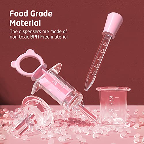 Baby Medicine Dispenser Kit by melagrana | Ideal for Liquid Medicine and Other Liquid Nutrients | 4-Piece Kit That Includes an Oral Feeding Syringe and Dropper | Designed for Both Babies & Toddlers