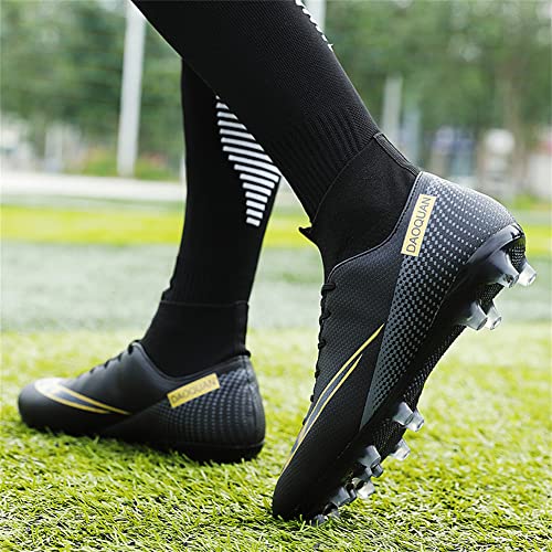 MFSH Unisex-Cleats Soccer Shoes for Big Boy Fg/ag High-top Spikes Football Shoes for Younth Professional Training Turf Indoor Ankle Boots Athletic Sneaker