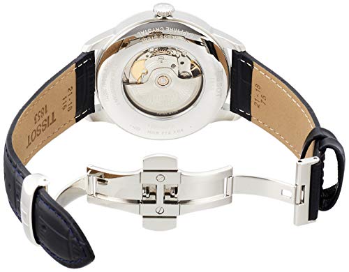 Tissot mens Chemin des Tourelles Stainless Steel Dress Watch Blue T0994071604800