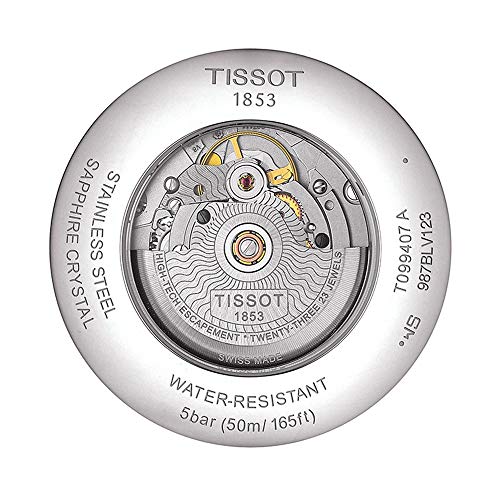 Tissot mens Chemin des Tourelles Stainless Steel Dress Watch Blue T0994071604800