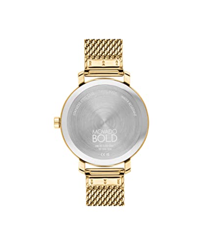 Movado Women s Bold Evolution Swiss Quartz Watch with Stainless Steel Mesh Bracelet, Yellow Gold (Model: 3600814)
