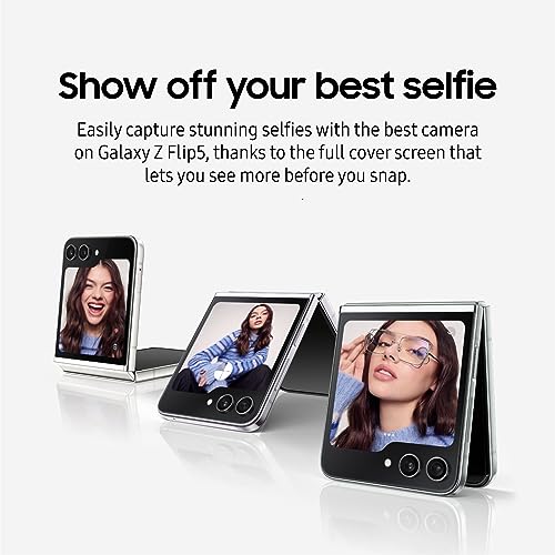 SAMSUNG Galaxy Z Flip 5 Cell Phone, Unlocked Android Smartphone, 256GB, Compact, Foldable Design, One-Hand Control, Best Selfies, 12MP Camera, Large Cover Screen, US Version, 2023, Lavender