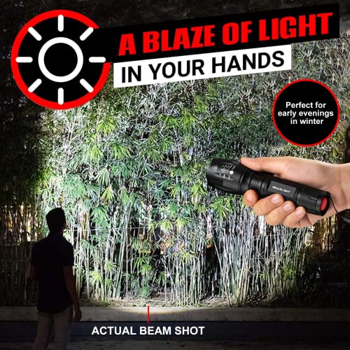 GearLight LED Flashlight 2pack Bright, Zoomable Tactical Flashlights with High Lumens and 5 Modes for Emergency and Outdoor Use, Camping Accessories -S1000