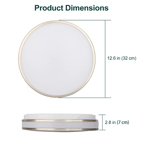 kadision LED Flush Mount Ceiling Light with BN Finish, 3CCT (3000K/4000K/5000K), 1600lm Dimmable Flush Mount Light Fixture 13”, ETL Listed (2 Pack)