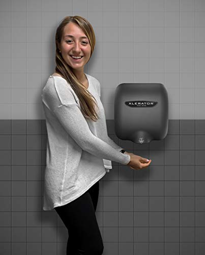 Excel Dryer XL-GR-1.1N Hand Dryer XLERATOR XL-GR Automatic, Surface-Mounted, Cast Cover, Textured Graphite Epoxy Paint, 110-120V with Noise Reduction Nozzle